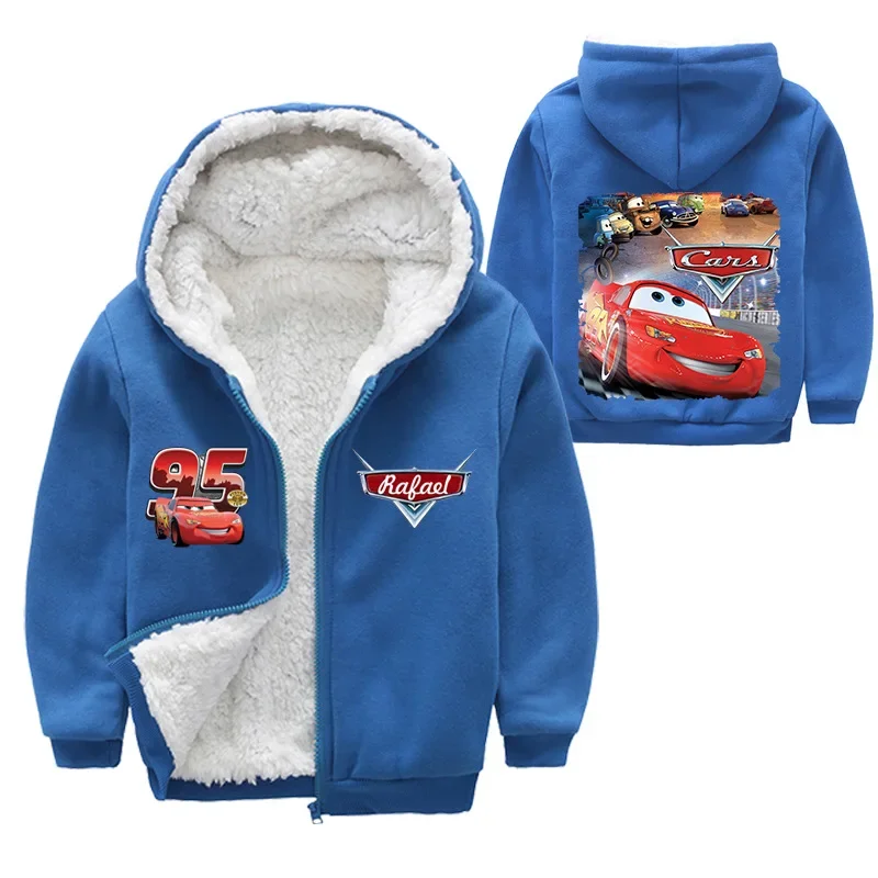 Gruby płaszcz zimowy dla dzieci Cartoon Pixar samochody zygzak McQueen dziecko chłopiec odzież wierzchnia dziewczynka kurtka z zamkiem sweter płaszcz 2-16