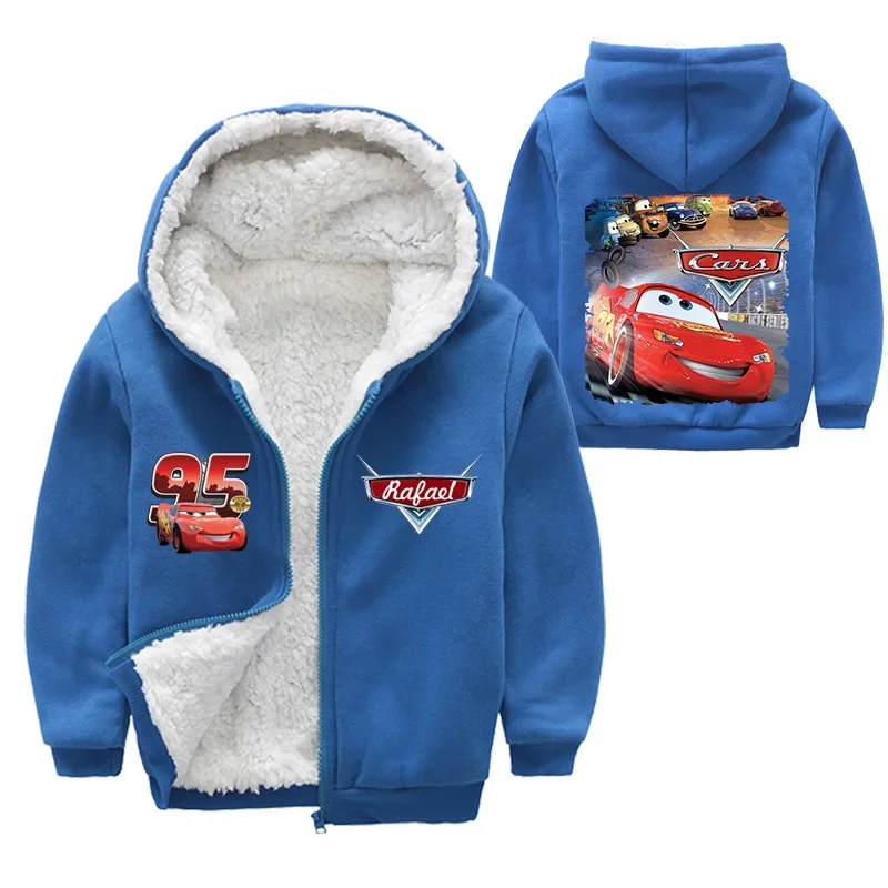 Children Winter Thick Coat Cartoon Pixar Cars Lightning McQueen Baby Boy Outerwear Kid Girl Zipper Jacket Pullover Overcoat 2-16 children outerwear