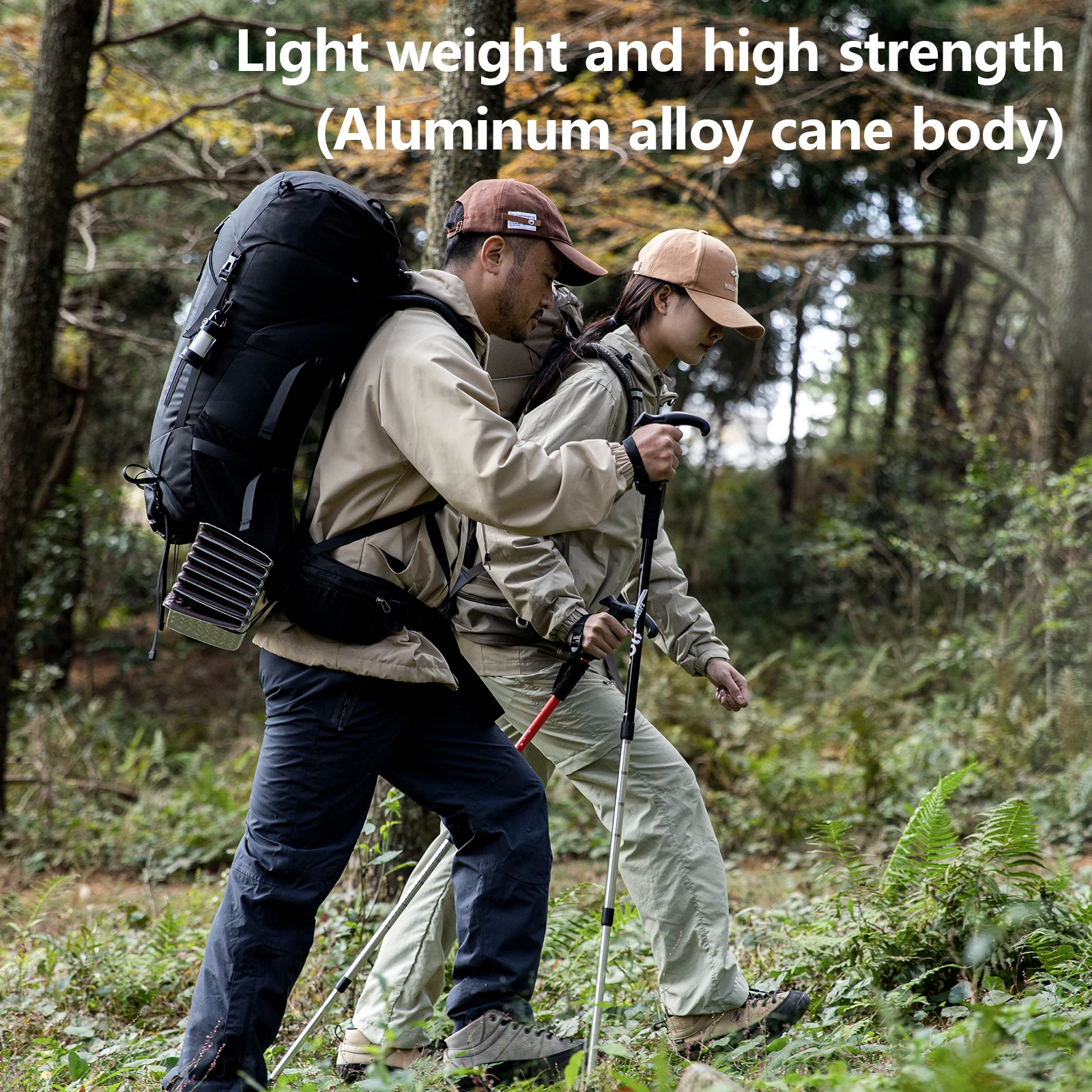 BSWolf 2pcs/lot Outdoor Anti Shock Nordic Walking Sticks Ultra-light Telescopic Trekking Hiking Poles 5