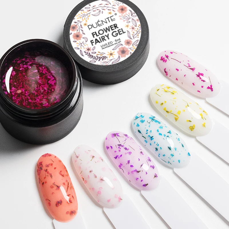 Dried Flower Gel Nail Polish Natural Flower Sequins Gel Polish Soak Off UV Nail Gel DIY Painting Nail Art Varnishes For Manicure