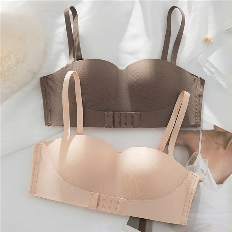 Strapless Women's Underwear Nonslip Gathered Small Chest Tube Top