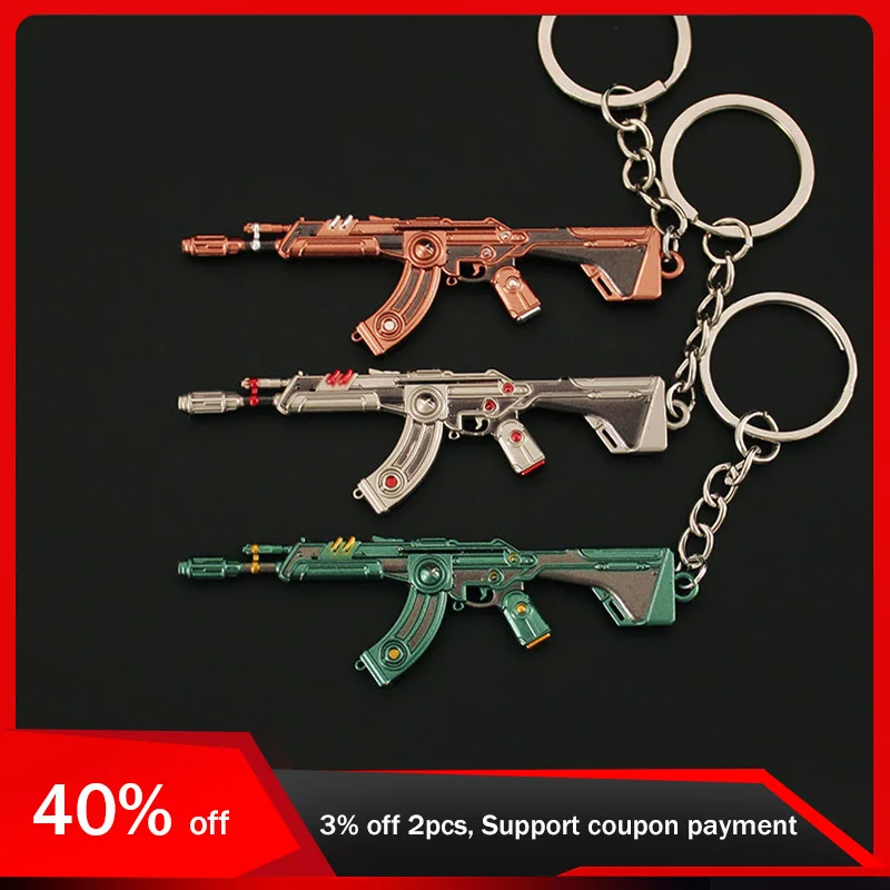 

8cm Valorant Game Peripheral Keychains Magepunk Vandal Keyring Metal Weapon Models Toy Sword Cosplay Gifts for Boys Kids Toy