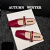 Soft Leather 2025  Silver Buckle Strap Casual Shoes Fashion Flats Elegant Glitter  Shoes Cover Toe Slippers Women Loafers 4