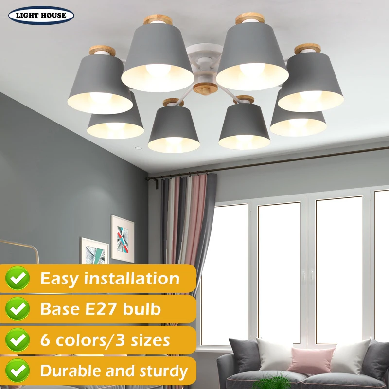 

Modern Ceiling Pendant Lamp Living Room LED Kitchen Study Chandelier Bedroom Dining Villa Hotel Home Decoration Light E27