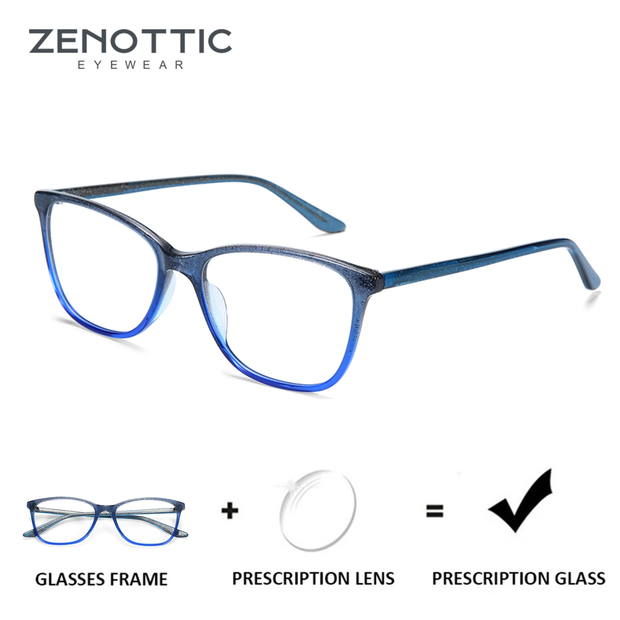 Zenottic Acetate Prescription Glasses For Women Optical Myopia Anti