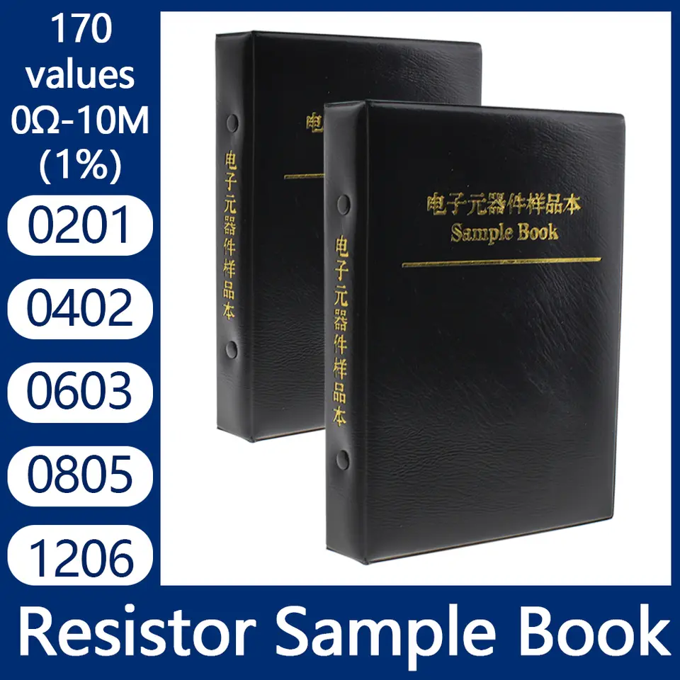 Resistor Kit SMD Book 0805 Resistor Assortment Kit 0201 0402 0603 1206 1% FR-07 170 Values 0R-10M Smd DIY Sample Book image 1