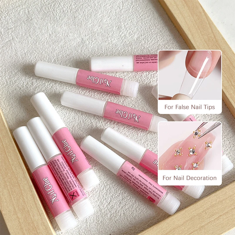 New Super Strong Nail Glue Set For False Nail Tips Acrylic Nails Press On Fake Nails Art Decoration Long Lasting Adhesion Gel 3