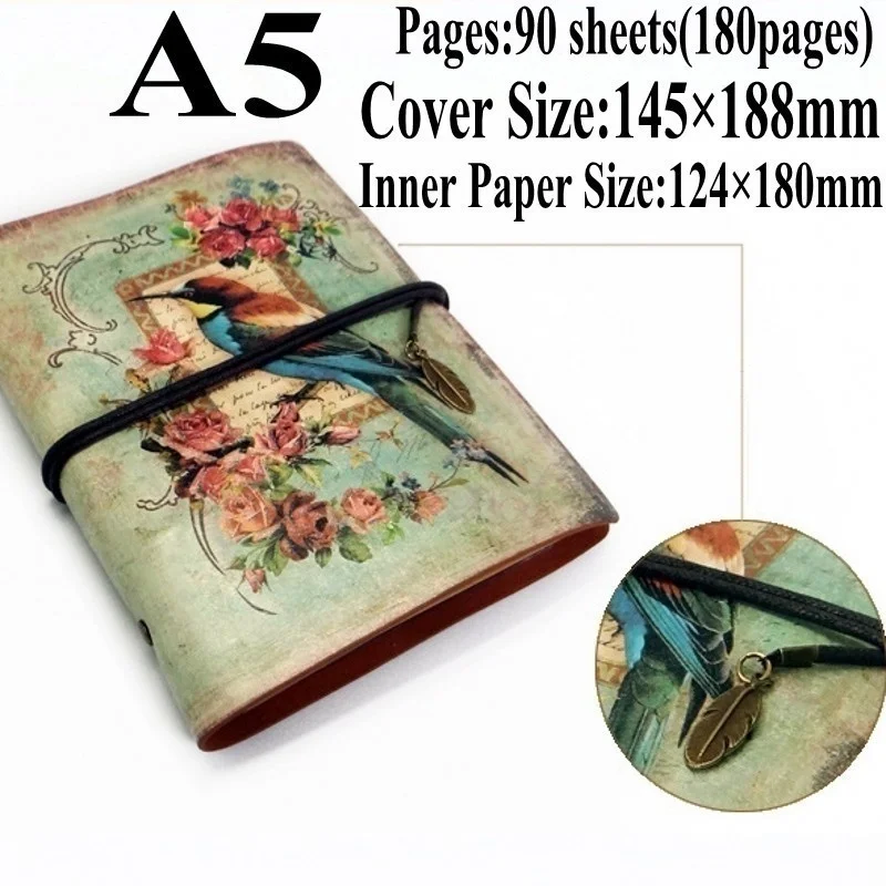 

Mini Vintage Notebook Handmade Leather Notepad Portable Travel Diary Journal Planner Schedule Organizer Kawaii Stationery Office