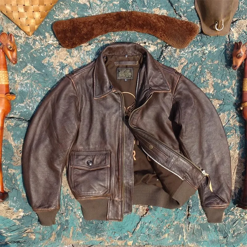 ジャケット・アウター vintage lether blouson G1 brown L vintage lether blouson G1 brown L
