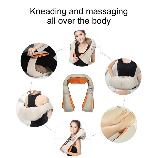 Electrical Shiatsu U Shape Massage Shawl Back Neck Shoulder Body Massager Device Infrared Heated Kneading Home Massage Shawl 6