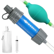 Water Filter Straw Set With Ball Pump Water Filtration Straw Water Purifier for Survival Emergency Camping Water Filter Purifier tanie tanio CN (pochodzenie) Filtr wody Survival Kit Camping Equipment