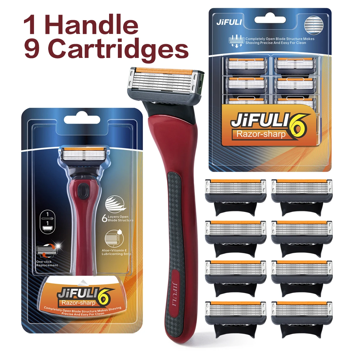 Unisex Safety Shaver with Replaceable 6-Layer Stainless Steel Blades