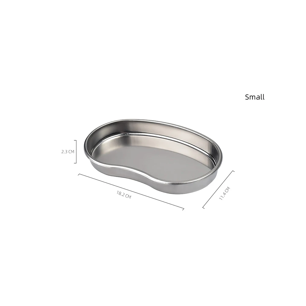 Stainless Steel Kidney Shaped Sterilized Tray Jar Pot Container Bottle Tweezers Medical Dental Surgical Cosmetic Tattoo Accesory