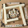 64+1 Seaside escape Mahjong Blocks Tiktok 64 Pcs Mahjong Seaside Escape Tile Game Pattern of Flag Ball Battle Chee Chess Toys 5