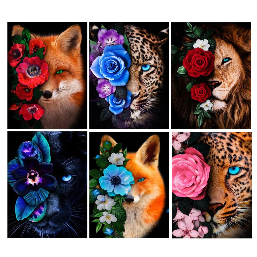 

Алмазная мозаика «сделай сам», животное, цветок, вышивка крестиком, искусство, вышивка, леопард, лиса, декор для стен