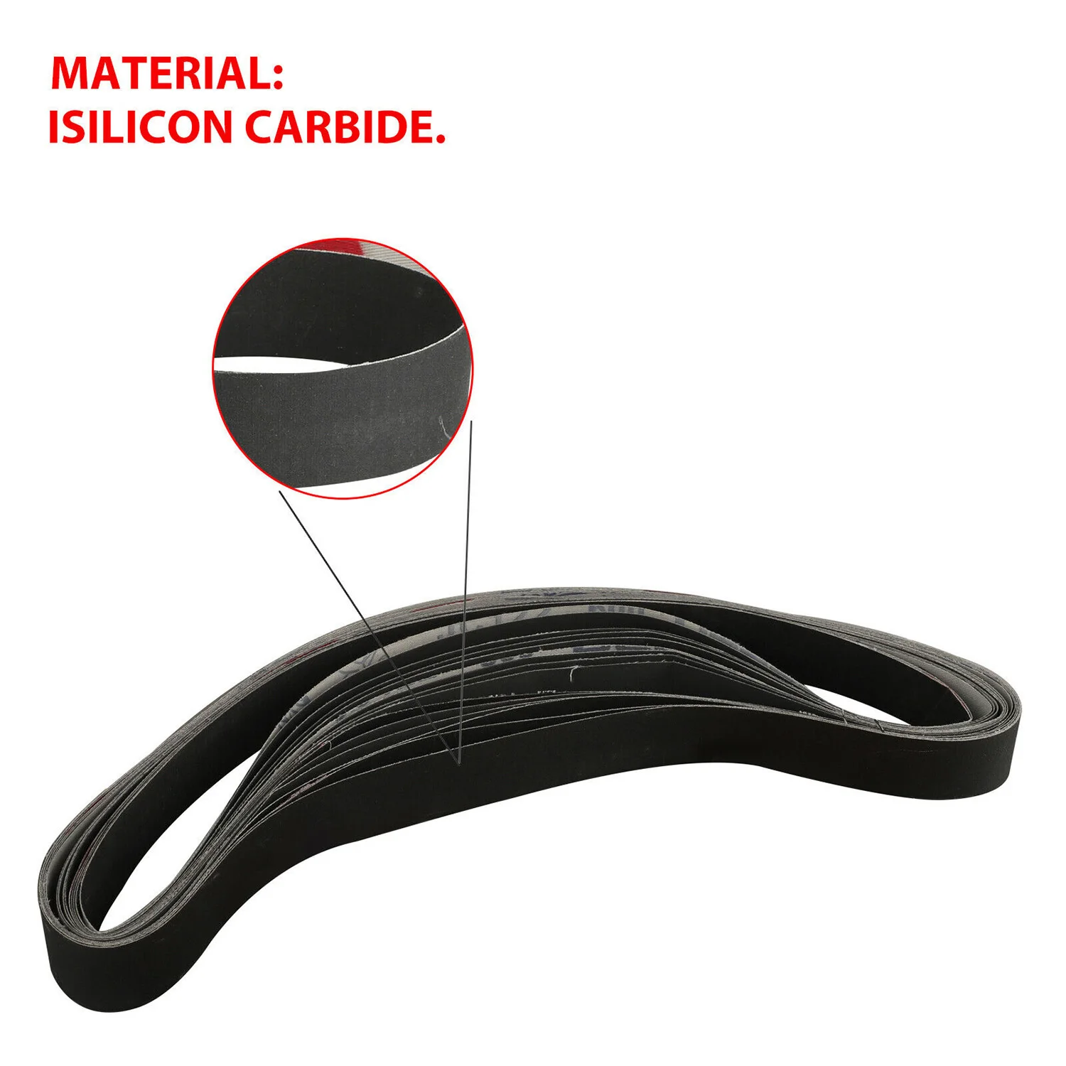 1 x 30 Inch Silicon Carbide Fine Grit Sanding Belts 400 600 800 1000 Grits 12Pcs