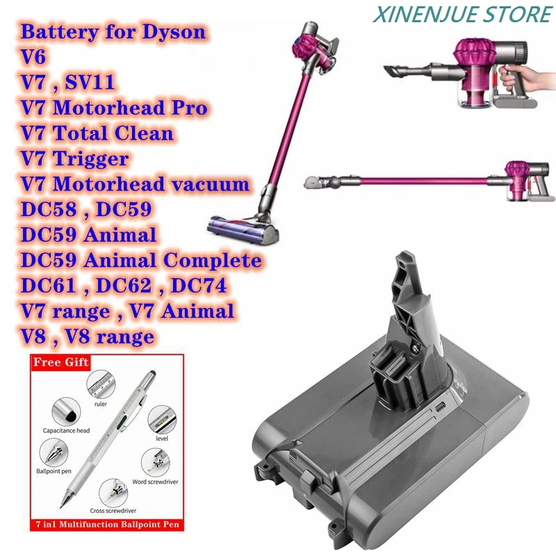 Vacuum Cleaner Battery 2000/3000mAh 968670 02 for Dyson SV11,V7,V7