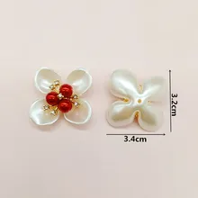  10pcs/lot Flower Pearl Rhinestone Buttons Craft for Clothes Alloy Metal Sewing Button for Hair Accessories Decorative 