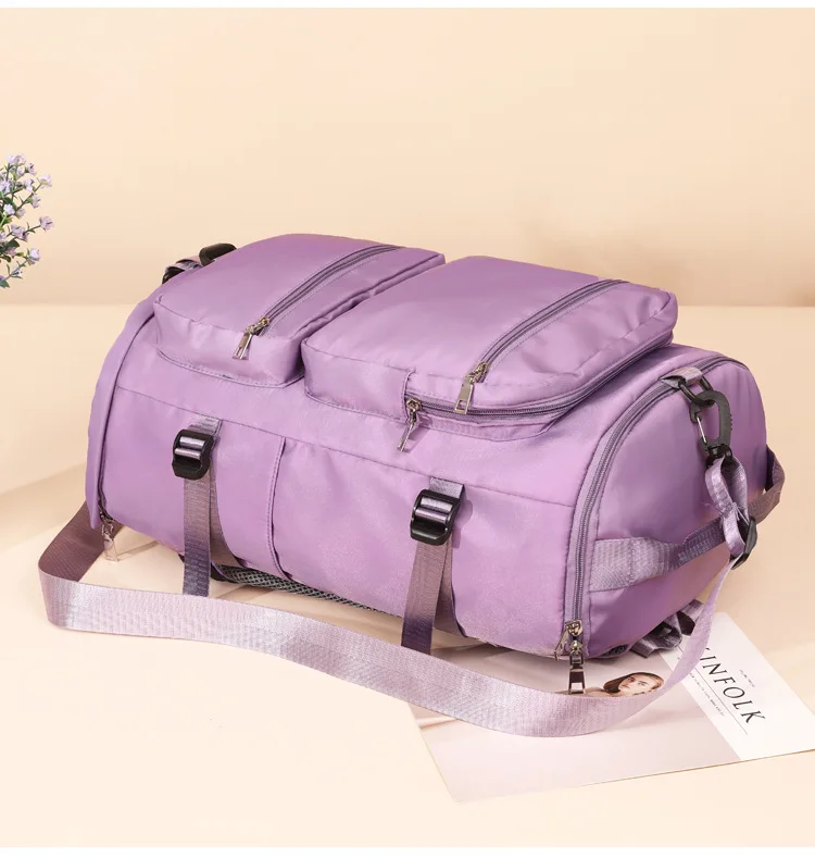 IKE MARTI Large Capacity Women Shoulder Travel Backpack Lady Weekend Sports Yoga Luggage Zipper Bags Multifunction Crossbody Bag