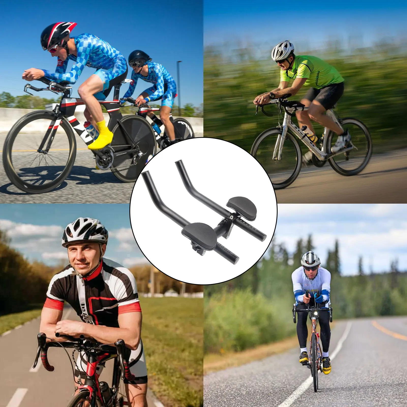 Aero Bars For Road Bikes - Soft Comfort Bike Rest Handlebar, Easy Install, Fits 25.4mm & 22.2mm Handlebars