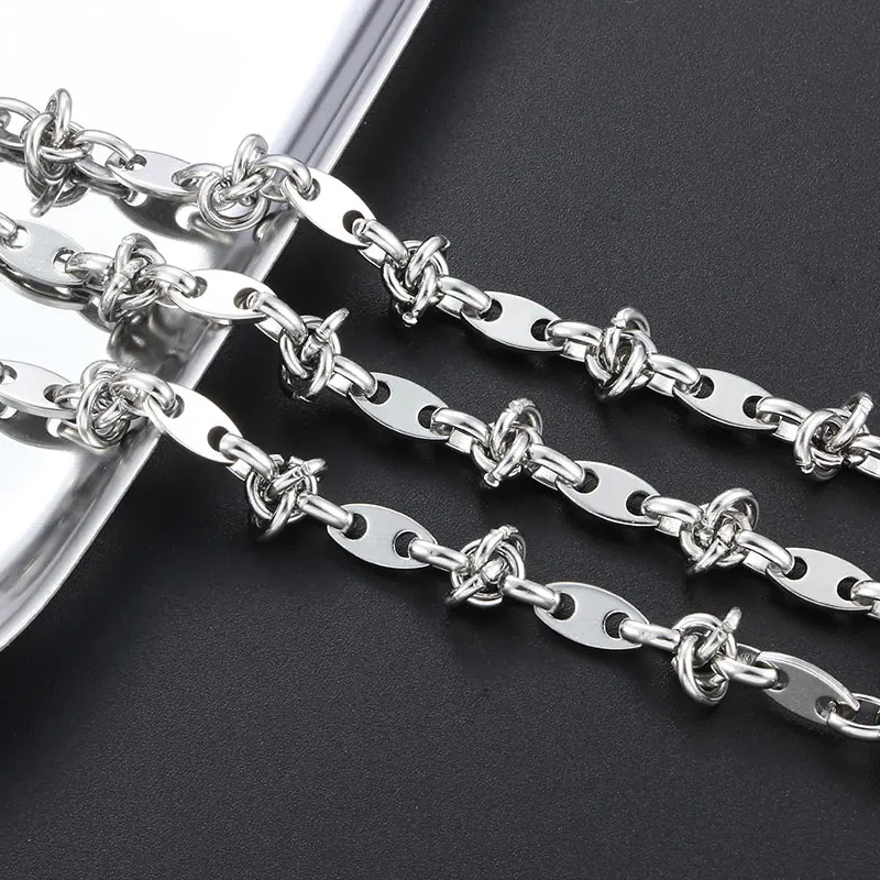 New Stainless Steel Chain For Jewelry Making Men Women Bracelets DIY Charm  Pig Nose Rolo Link Necklace Handmade Supplies Crafts