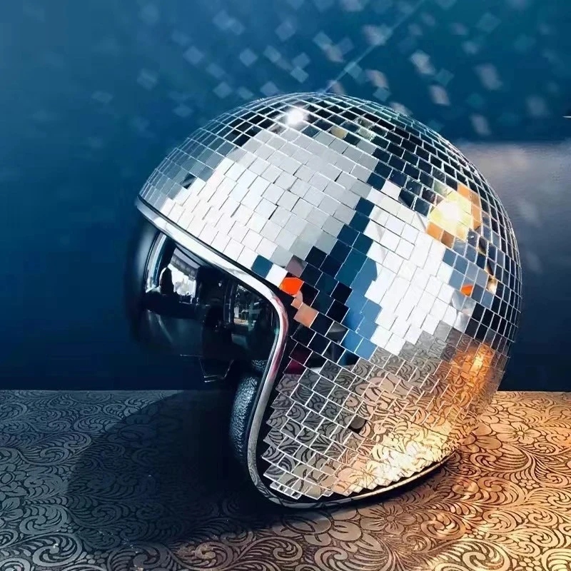 Classic Disco Ball Helmet Mirror Glitter Ball Helmets Hat for Club Bar