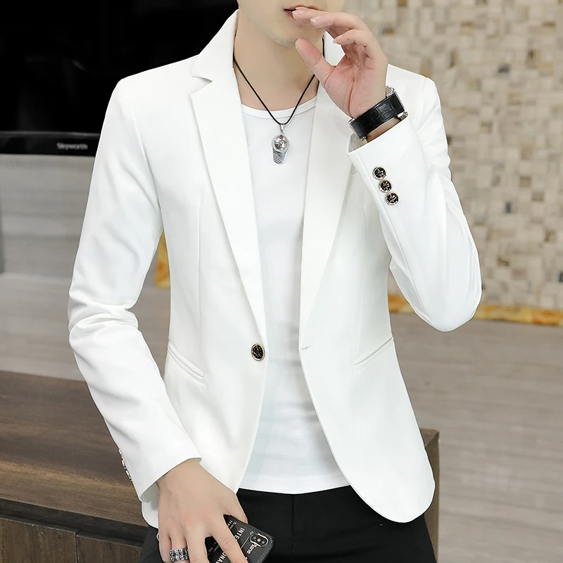

DYB&ZACQ Small Suit Male New Autumn Korean Youth Self-cultivation Net Red Handsome Suit White Spring Casual Single West Coat