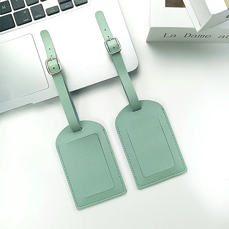 PU Luggage Tag Light Soft Travel Accessories Travel Color Airplane Luggage Tag Boarding Pass Suitcase Pu Leather luggage tag