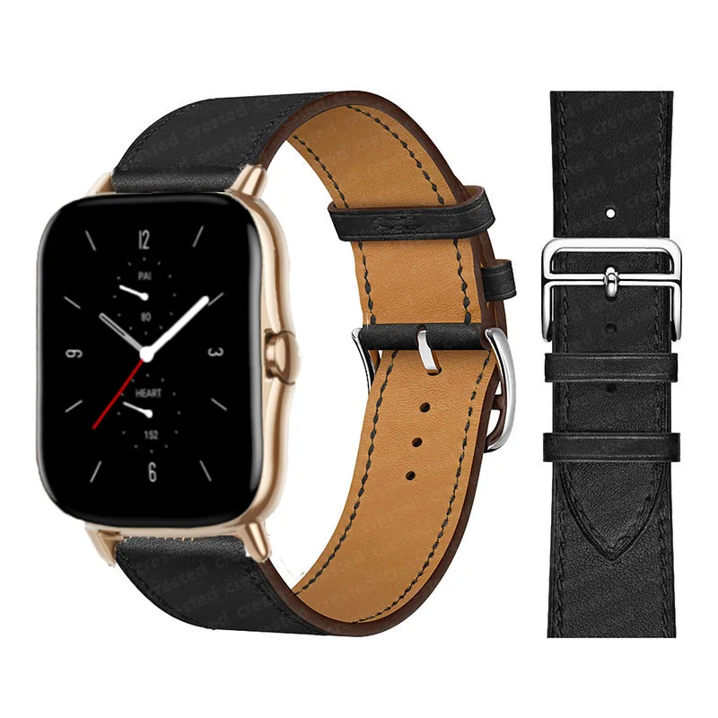Фото Ремешок кожаный для Samsung Galaxy watch Active 2/3/46 мм/42 мм/S3/Huawei, браслет для Galaxy Watch 4 44 мм 40 мм, 20 мм 22 мм №3