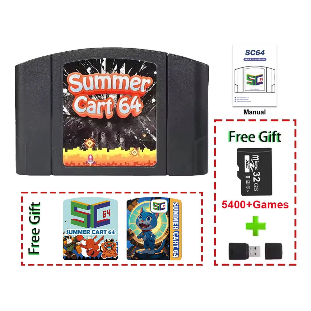 5400 で 1 SummerCart 64 ゲームカード N64 レトロゲームカートリッジ