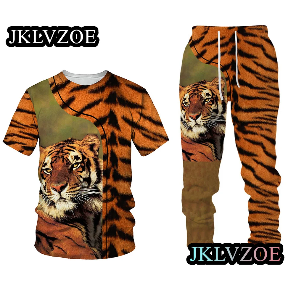 Men Tracksuits Trousers Sets New Fashion T Shirt Short Sleeve Sportswear 2 Piece Suits 3D Printed Male Clothes Pants Set Outfits