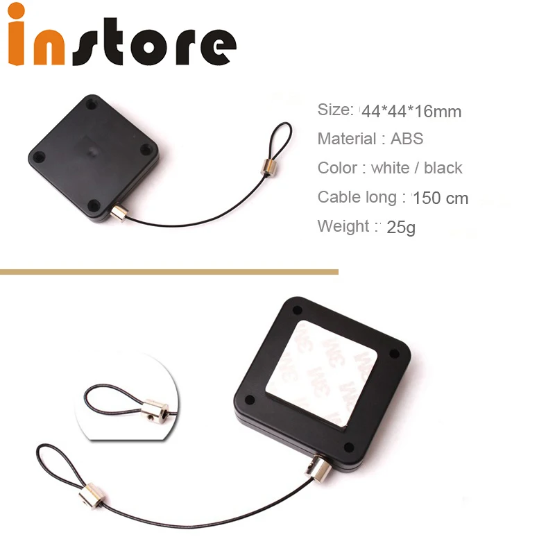 Security Steel Cable Retractable Anti-theft Pull Box Recoil For Mobile,Glasses,ring,Mobile Phone 50 pcs