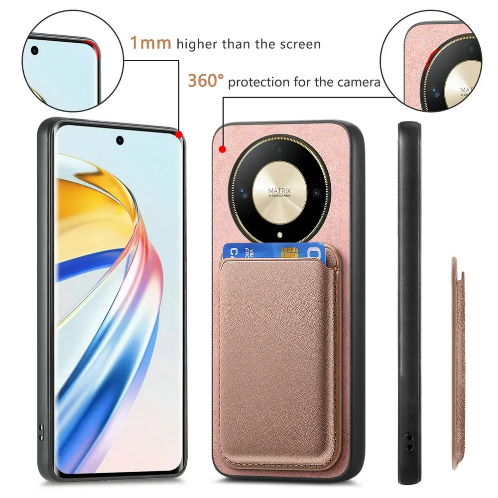 Leather Magnetic Detachable Wallet Case