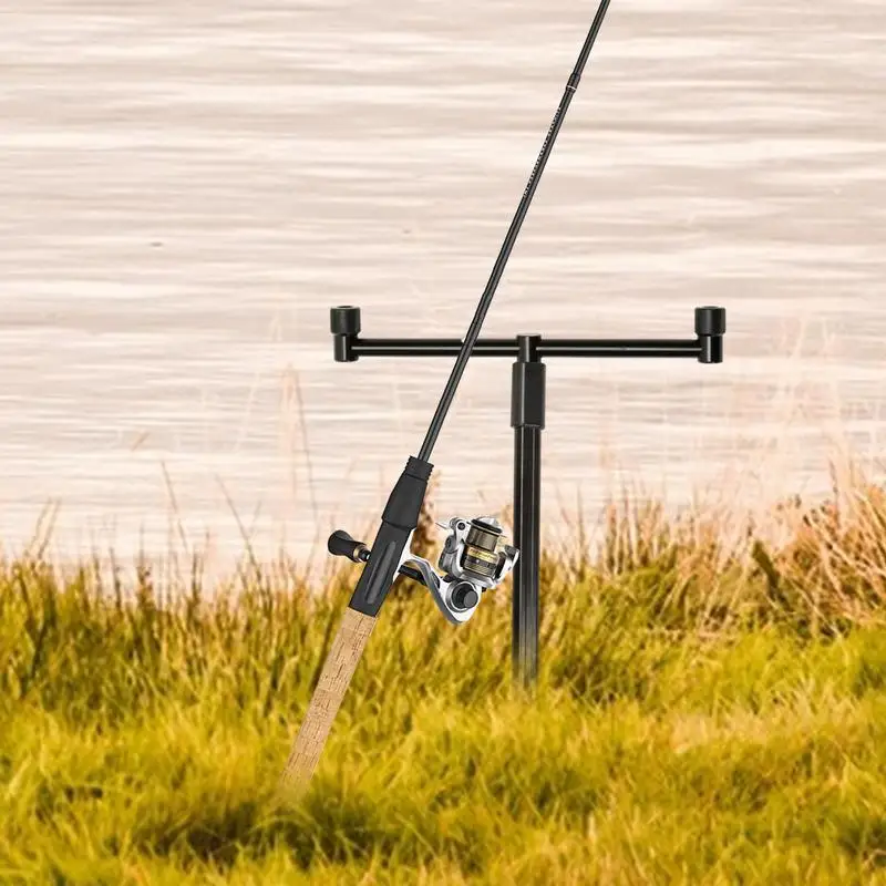 Fishing Pole Ground Stake Gallery Fishing Rod Holder Zinc Alloy Adjustable Pole Holder For Ground 2-Head Crossbar Design