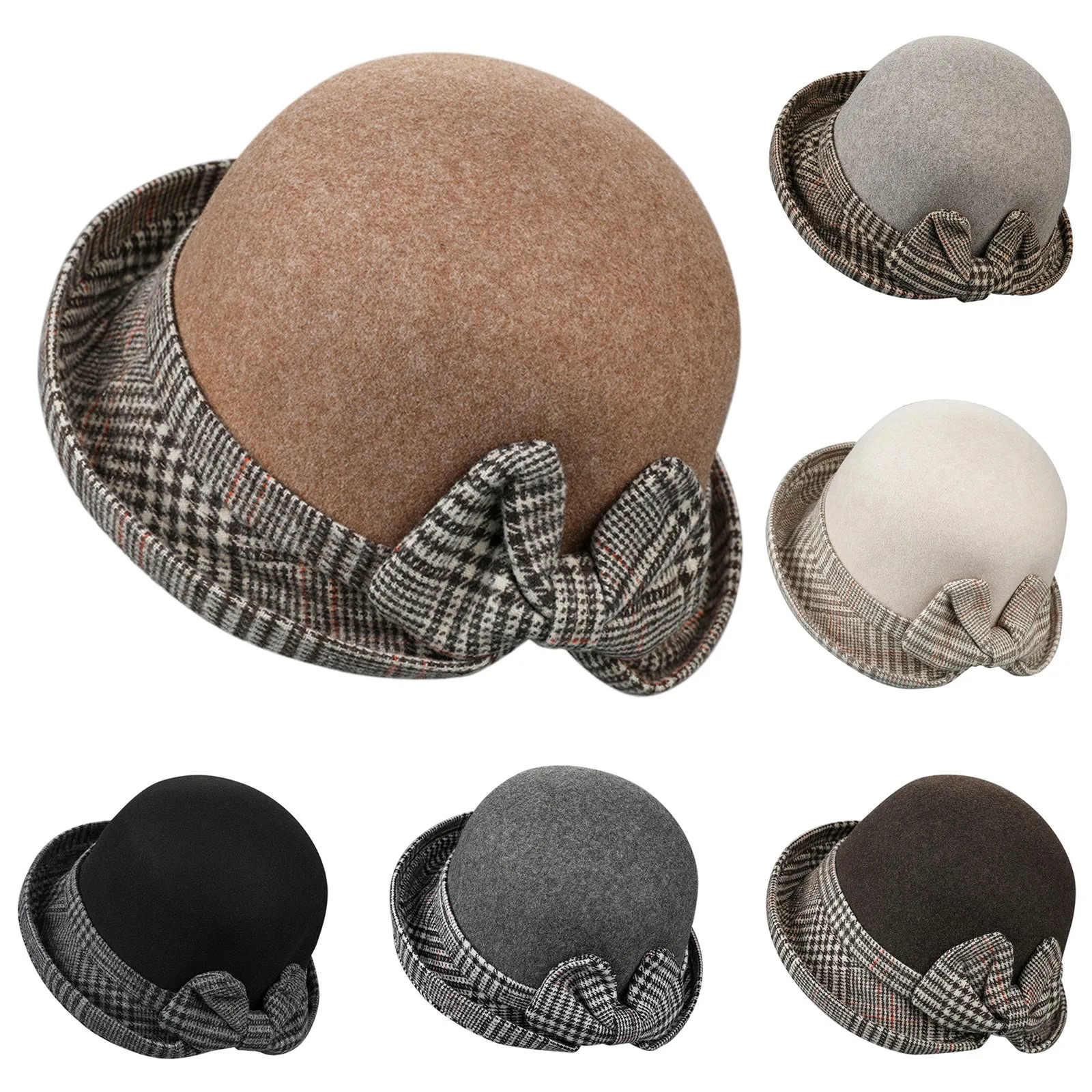 Women's Autumn And Winter Dome Casual Fisherman Pot Hat Small Bowler Hat Mount Courier Beach