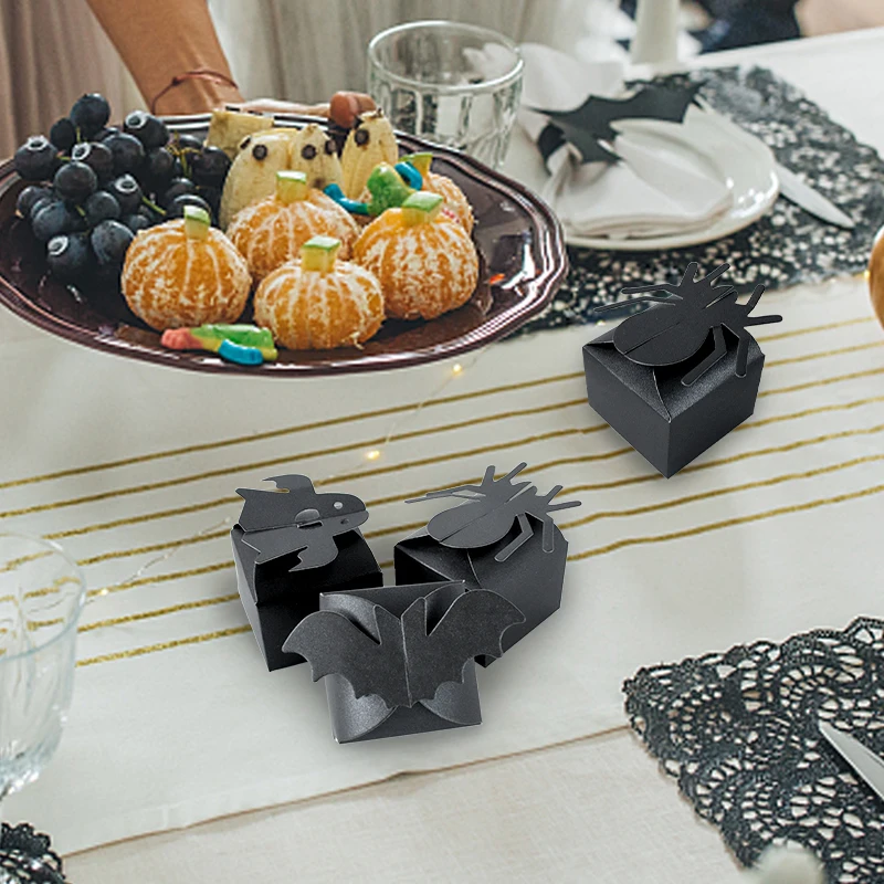 6/12 stücke Halloween Candy Box schwarze Spinne Kürbis Ghost Box Trick oder behandeln Geschenk Cookie Snack Verpackung Tasche Halloween Party Dekor – Detail 15