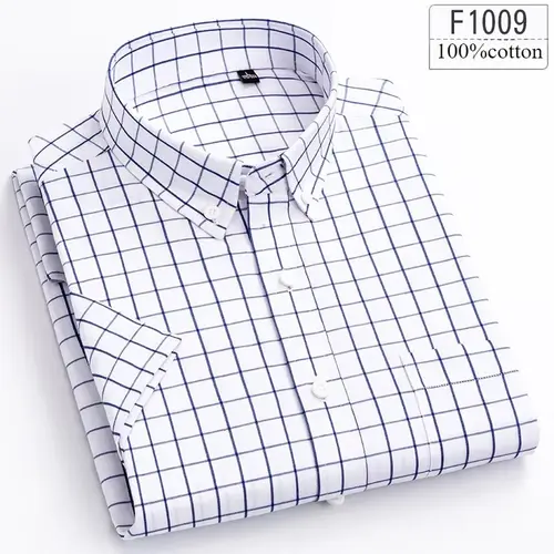 New in Shirt High Quality 100% Cotton Summer Short Sleeve Shirts for Men Slim Fit Casual Shirt Thin Plaid Tops Soft Office Cloth - Image 21