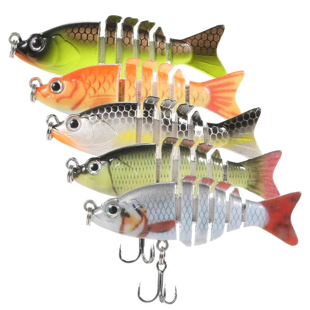 5pcs Multi Jointed Swimbait 6cm 4.7g 6 Segment Lifelike Artificial