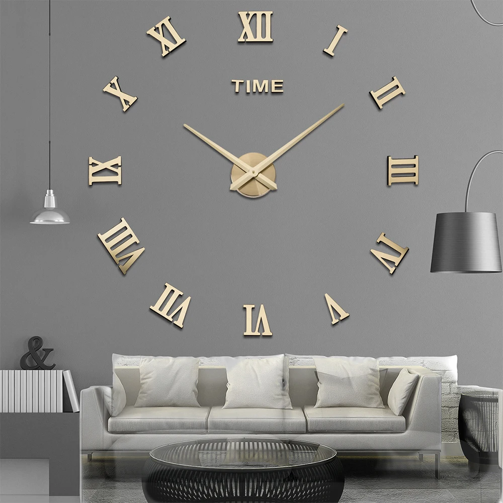 2D/3D Roman Wall Clock Sticker Clock For Wall DIY Fashion Roman Numer Watch Acrylic Mirror Stickers Home Decor Accessories reloj wall clock digital clock wall clock sticker