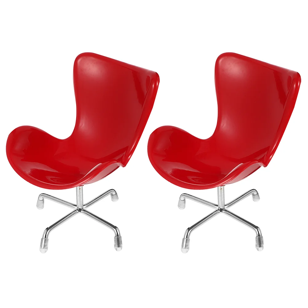 

2 Pcs Toy Egg Chair Armchair Baby Child Twerking Toys Dollhouse DIY Mini Chairs Plastic Miniature