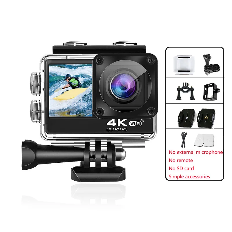 H11 Action Camera 4K 60FPS 20MP EIS 2.0 Touch LCD Dual Screen WiFi Waterproof Remote Control 4X Zoom Sports Cam surfing 