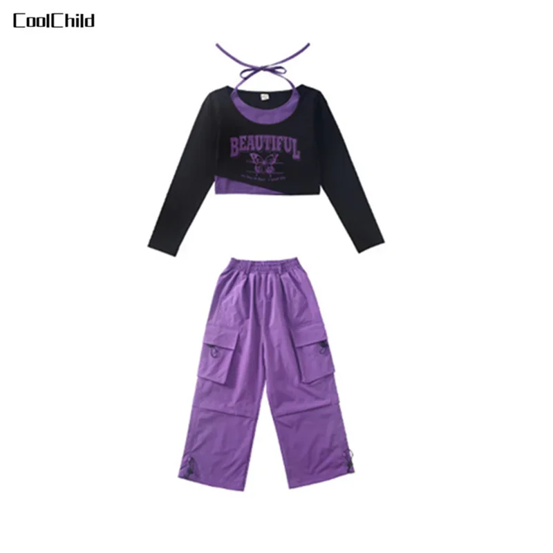 Mufeng Danstop voor kinderen, meisjes, bodytop, lange mouwen, T-shirt