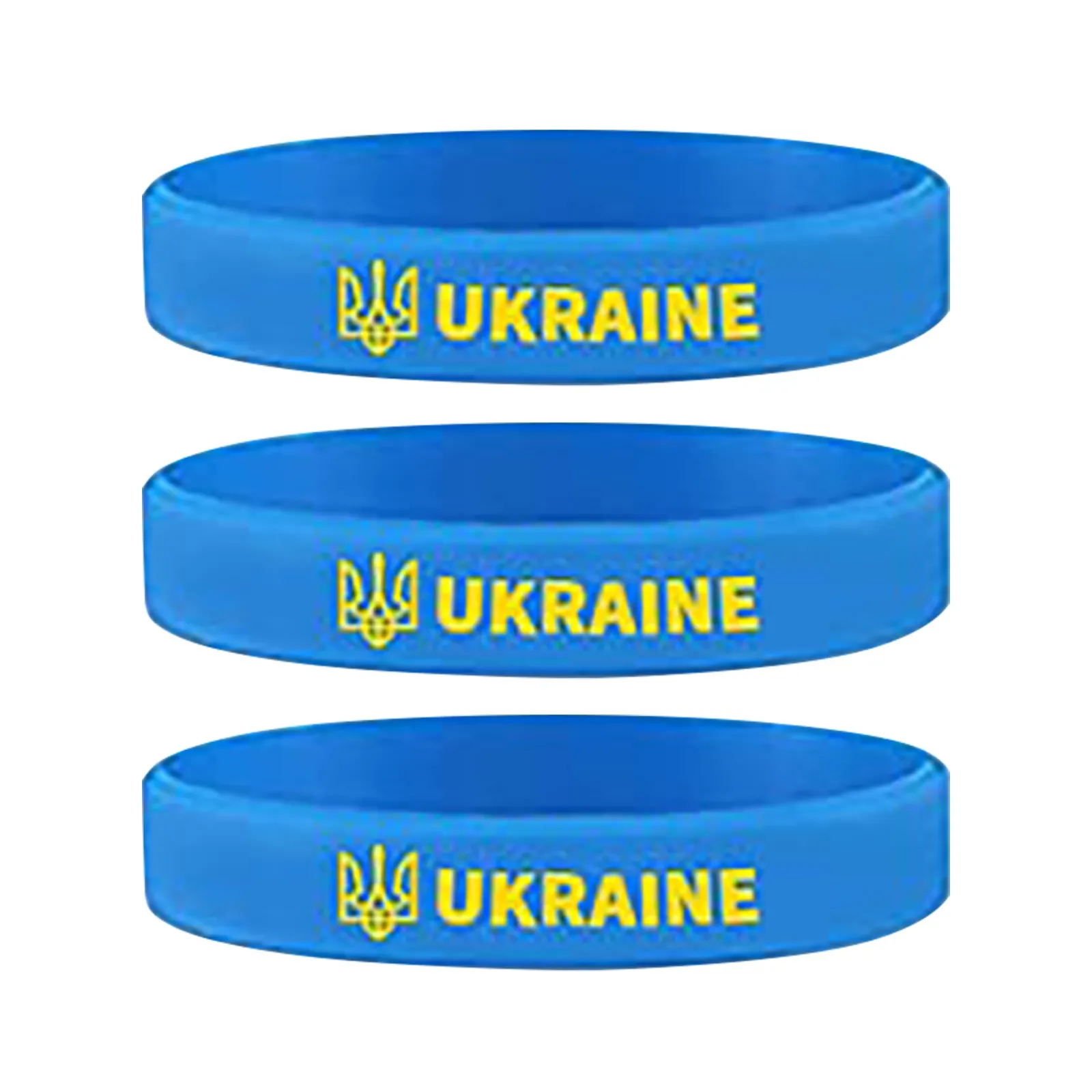 2PCS/Pack Ukraine flag Bracelet I Stand With Ukraine Patriotic Gift Ukrainian Rubber Wristband Ukrainian Gifts Fan Souvenirs Unisex 