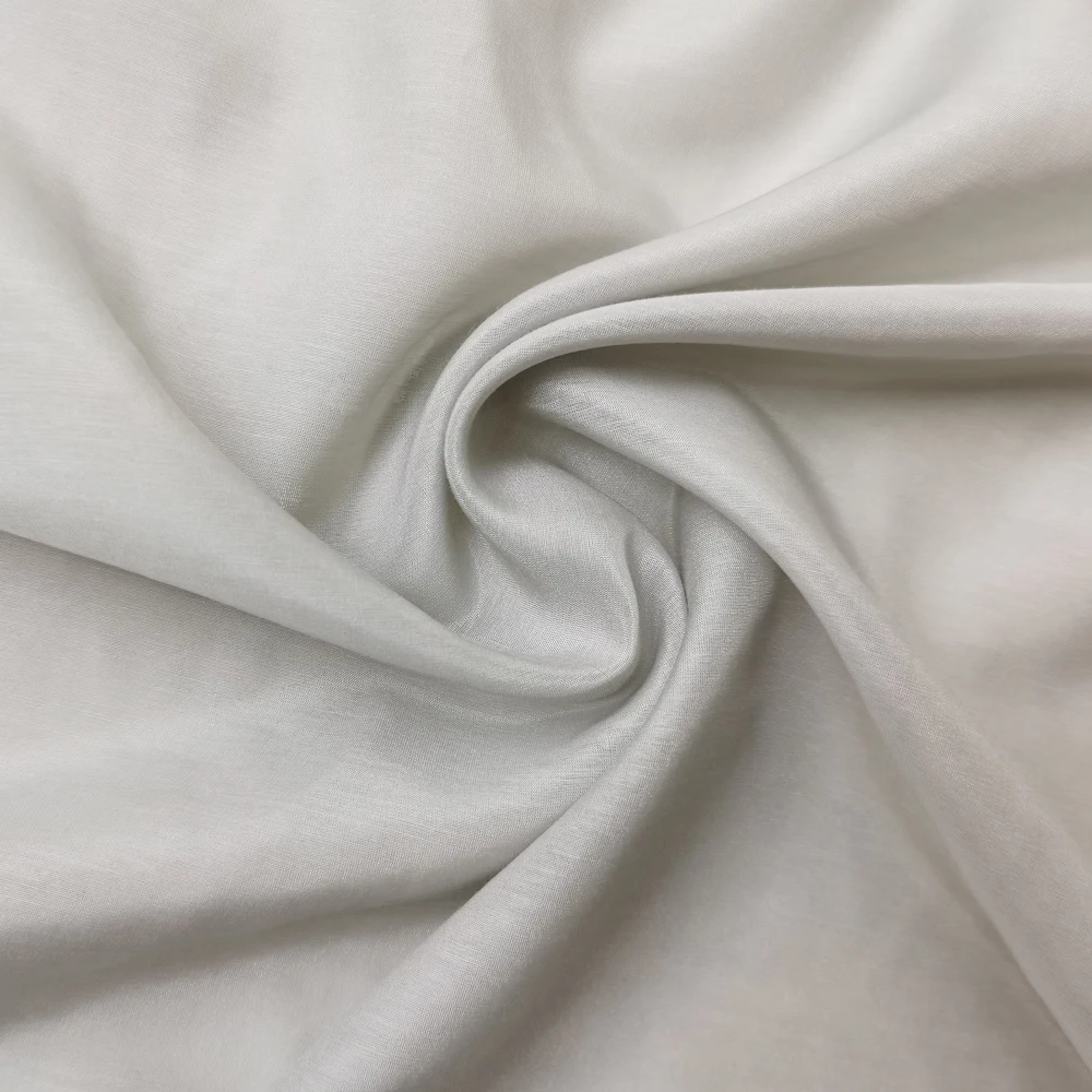 Luxurious Mulberry Silk Cotton Blend Fabric in White and Black - Perfect for Dresses, Scarves, and Decorations