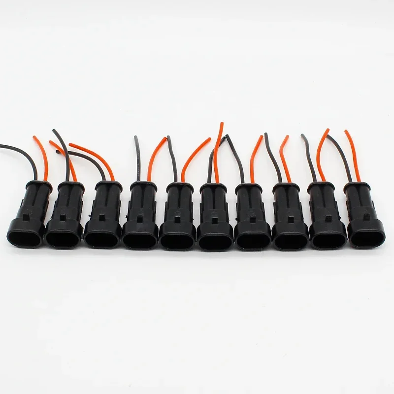 2 Pin Way Waterproof Electrical Connector Adapter Plug W/Wire AWG For Car Vehicle Motorcycles 10pcs/lot