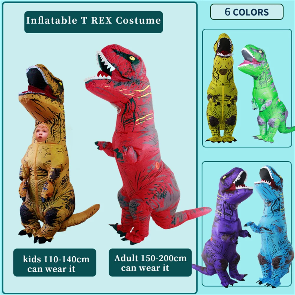 

Halloween Party Cosplay Fancy Suits Hot T-Rex Dinosaur Inflatable Costume for Adult Kids