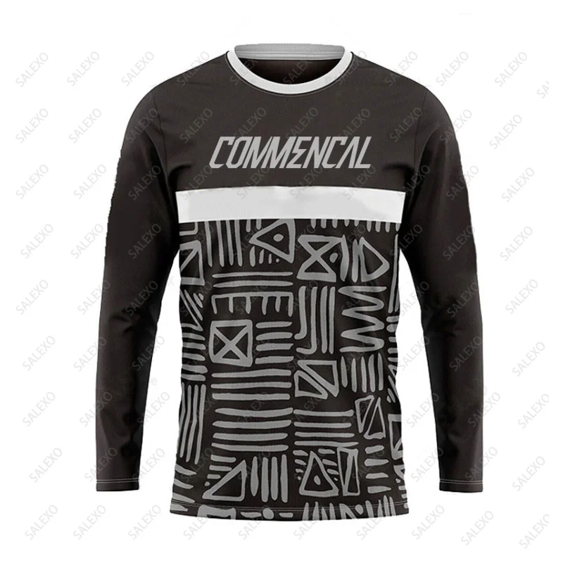 Commencal Men Mountain Bike Jersey Long Sleeve Downhill T Shirt MTB Shirt Offroad Breathable Quick Dry Bicycle Jersey Motocross