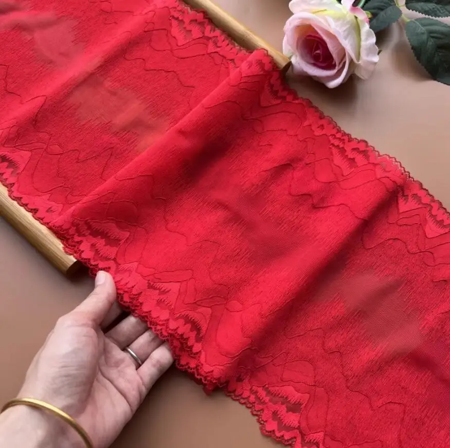 1 meter/lot 24cm width elastic lace Fabric hollow underwear stretch lace Trim DIY ribbons
