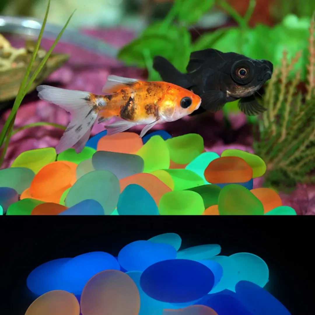 

50/100Pcs Artificial Noctilucent Stone with Colorful Luminescence Aquarium Fish Tank Landscaping Vase Sidewalk Decoration