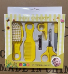 Infant Nail Care & Grooming Essentials Kit with Clipper, Scissors, Brush, and Comb (YELLOW)